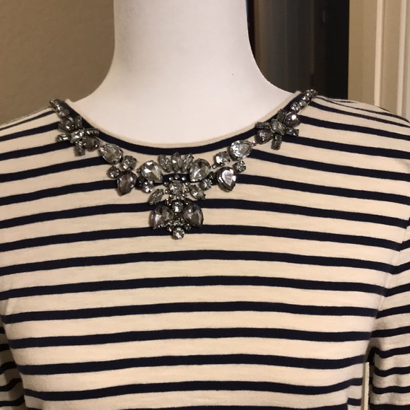 J Crew - Long Sleeve Tee with Jewel Collar - Picture 2 of 12